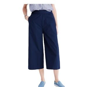 Madewell Navy Wide Leg Cropped Culottes Pants size M